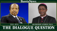 Paul Biya and Archbishop Andrew Nkea in a side-by-side composite based on supplied photographs.