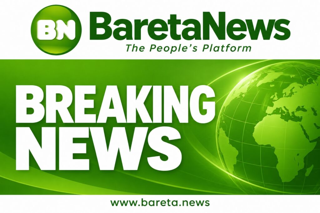 BaretaNews Breaking News featured graphic in green and white